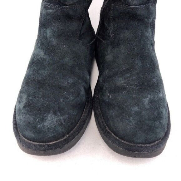 UGG Sumner Black Leather Sheepskin Winter Boots 9 - Picture 13 of 13